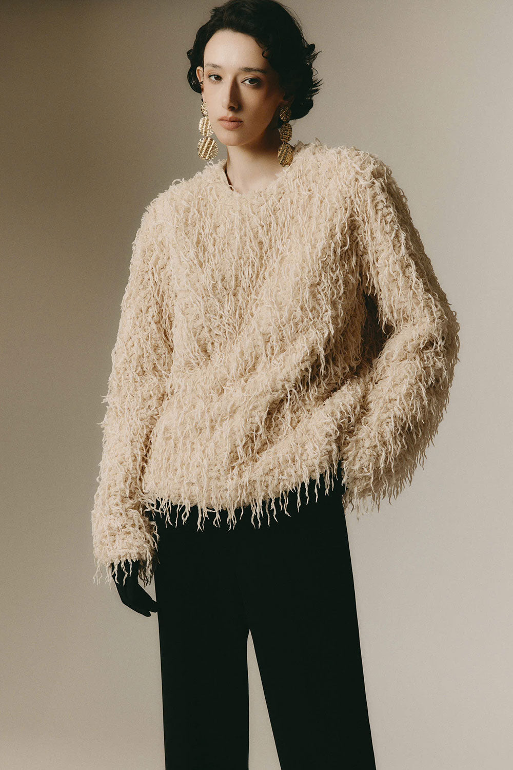 Chante Straight Round Neck Microfiber Top