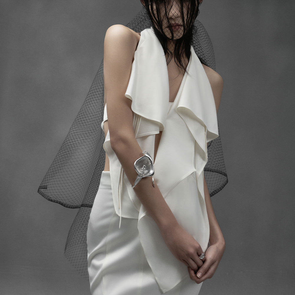 Goby Halter Extended Flap Silk Top