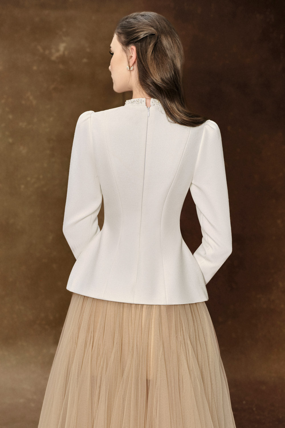 Gemma Gathered Flared Tulle Midi Skirt