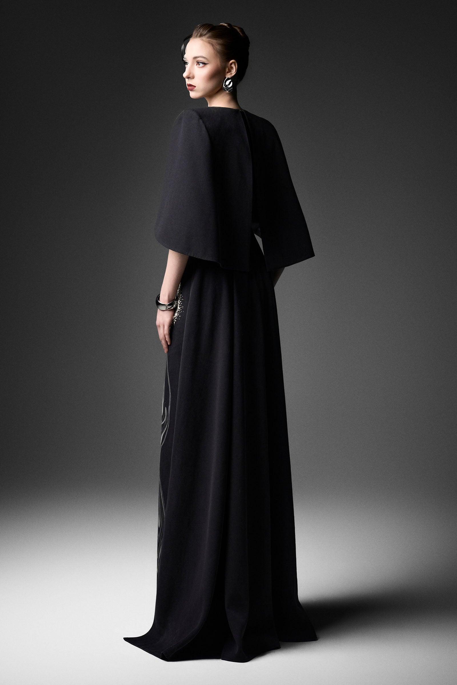 Aether Cape Sleeve Maxi Dress