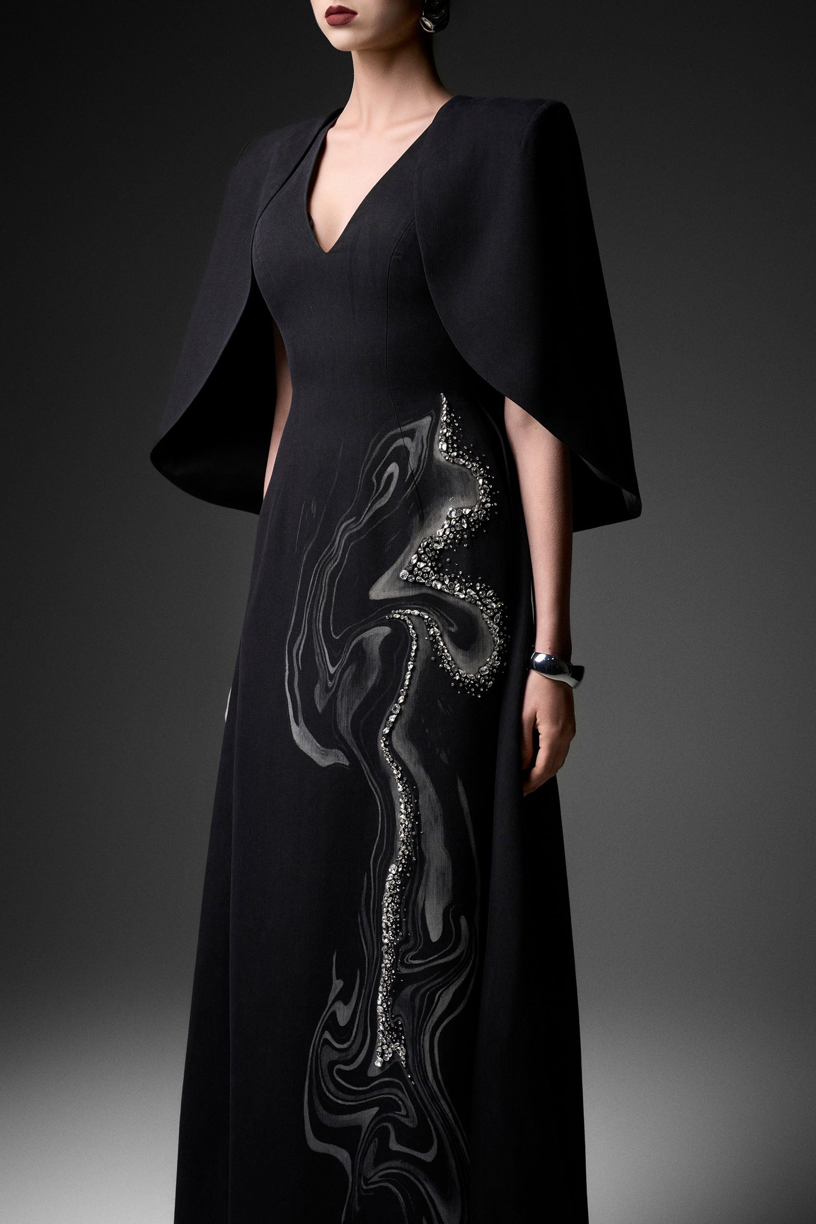 Aether Cape Sleeve Maxi Dress