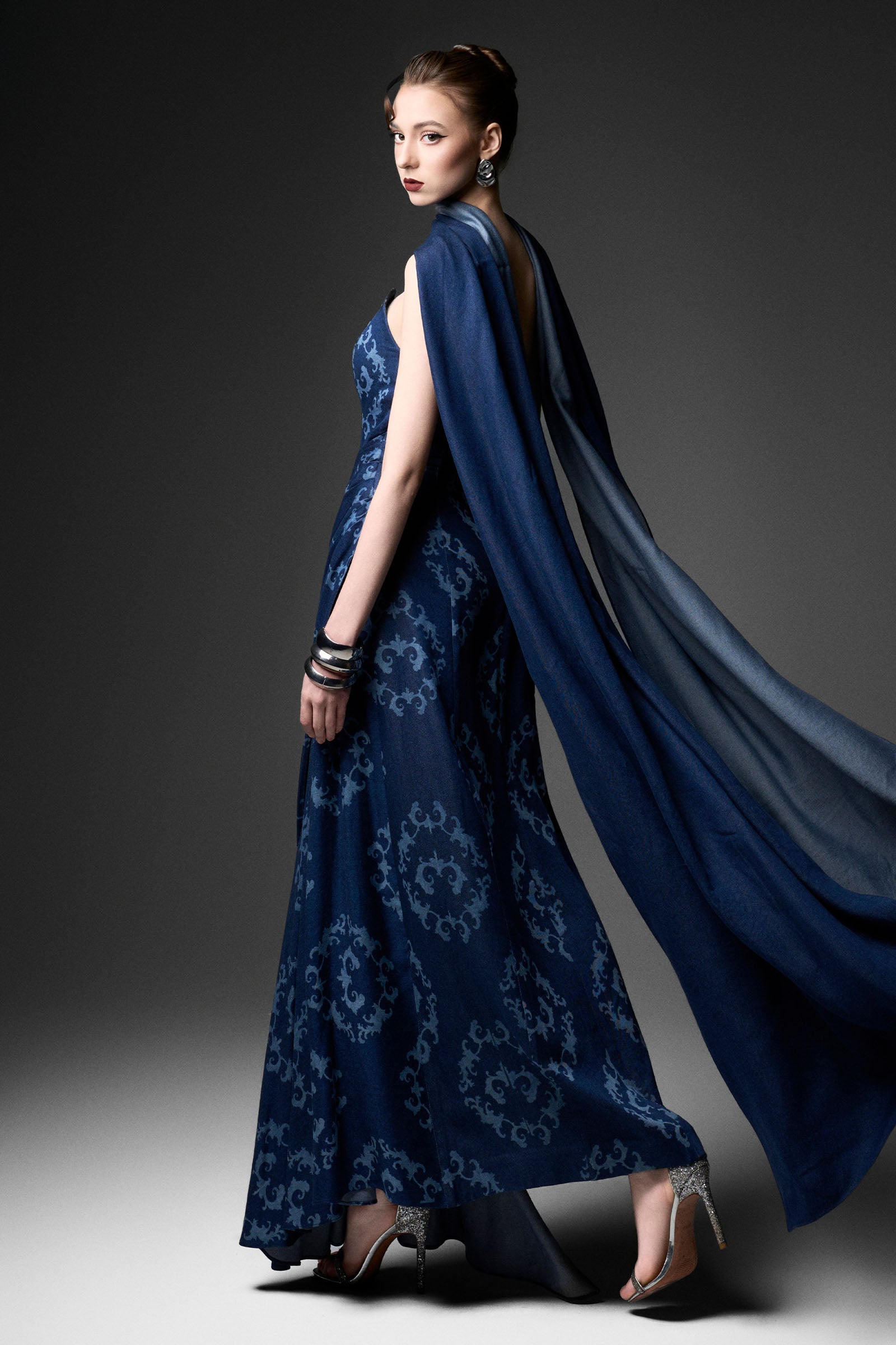 Halcyon Asymmetric Neck Maxi Dress