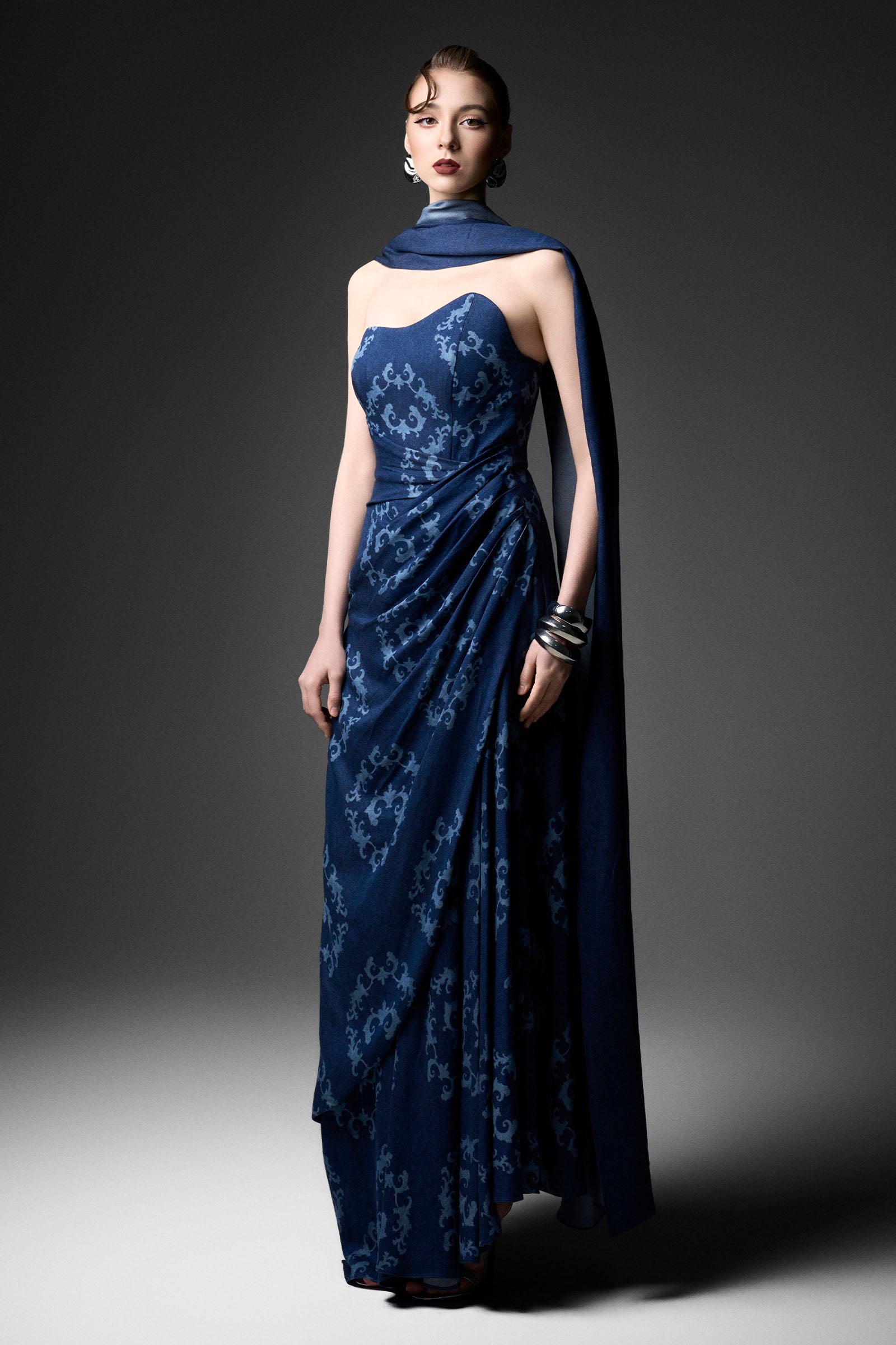 Halcyon Asymmetric Neck Maxi Dress