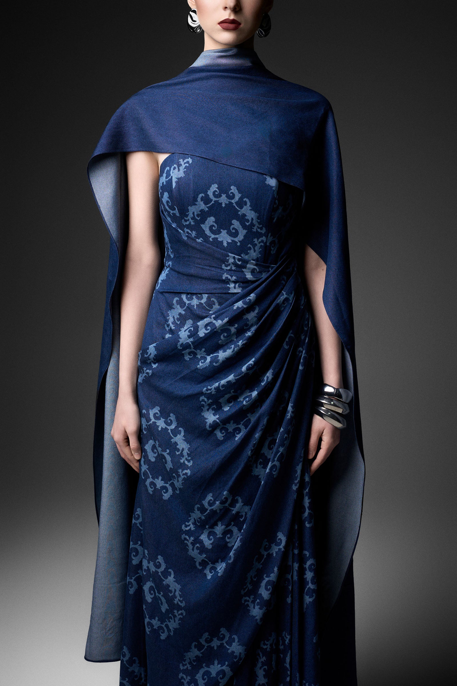 Halcyon Asymmetric Neck Maxi Dress