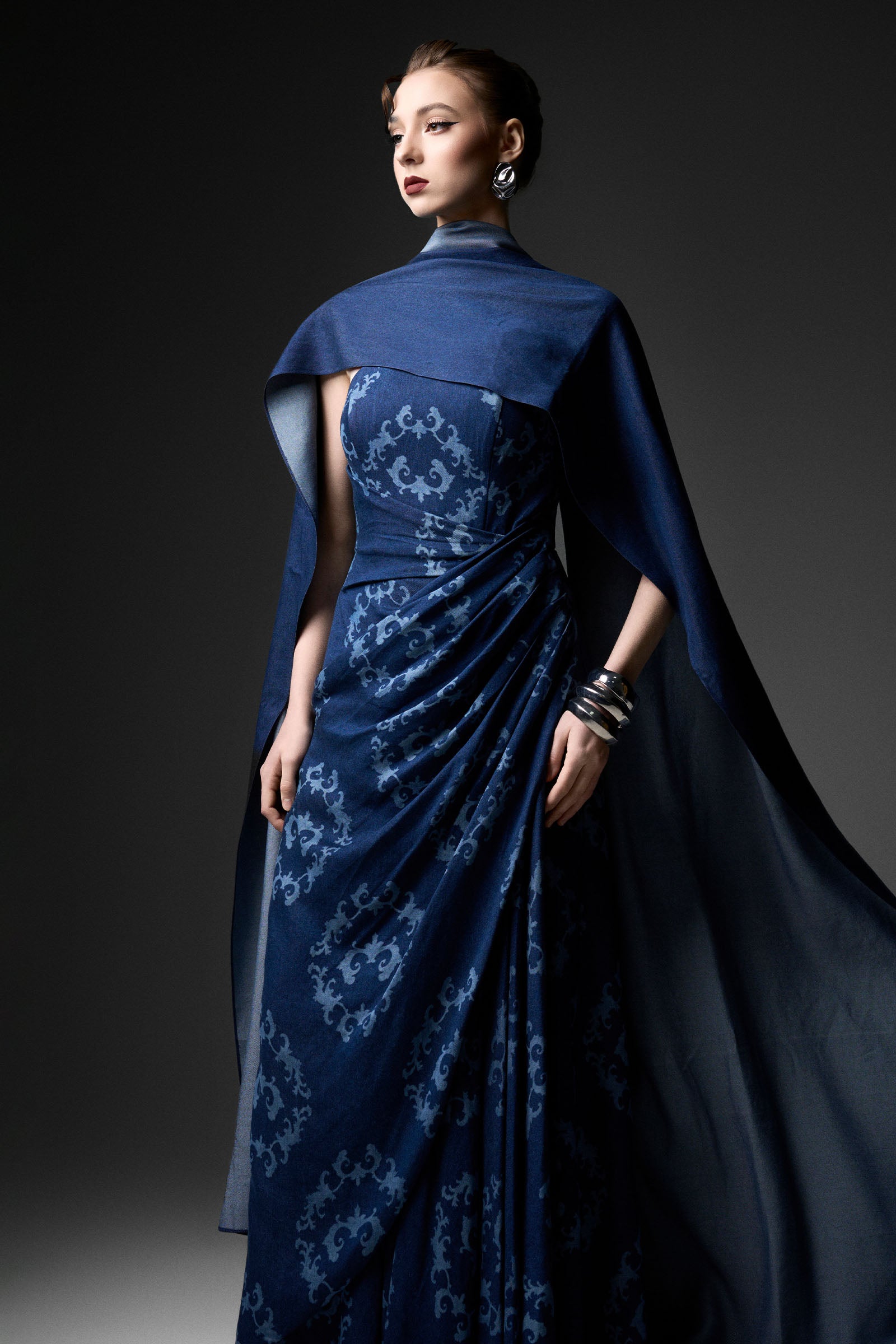 Halcyon Asymmetric Neck Maxi Dress