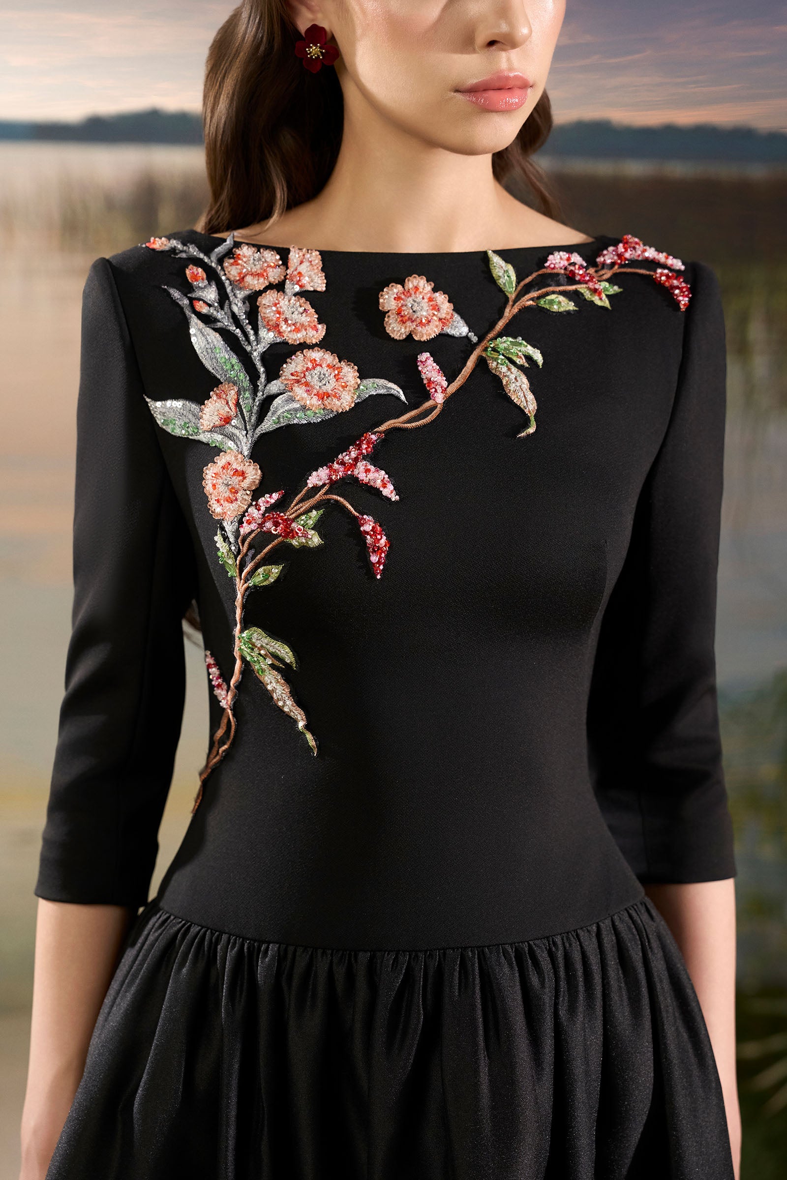 Avra Boat Neck Maxi Dress
