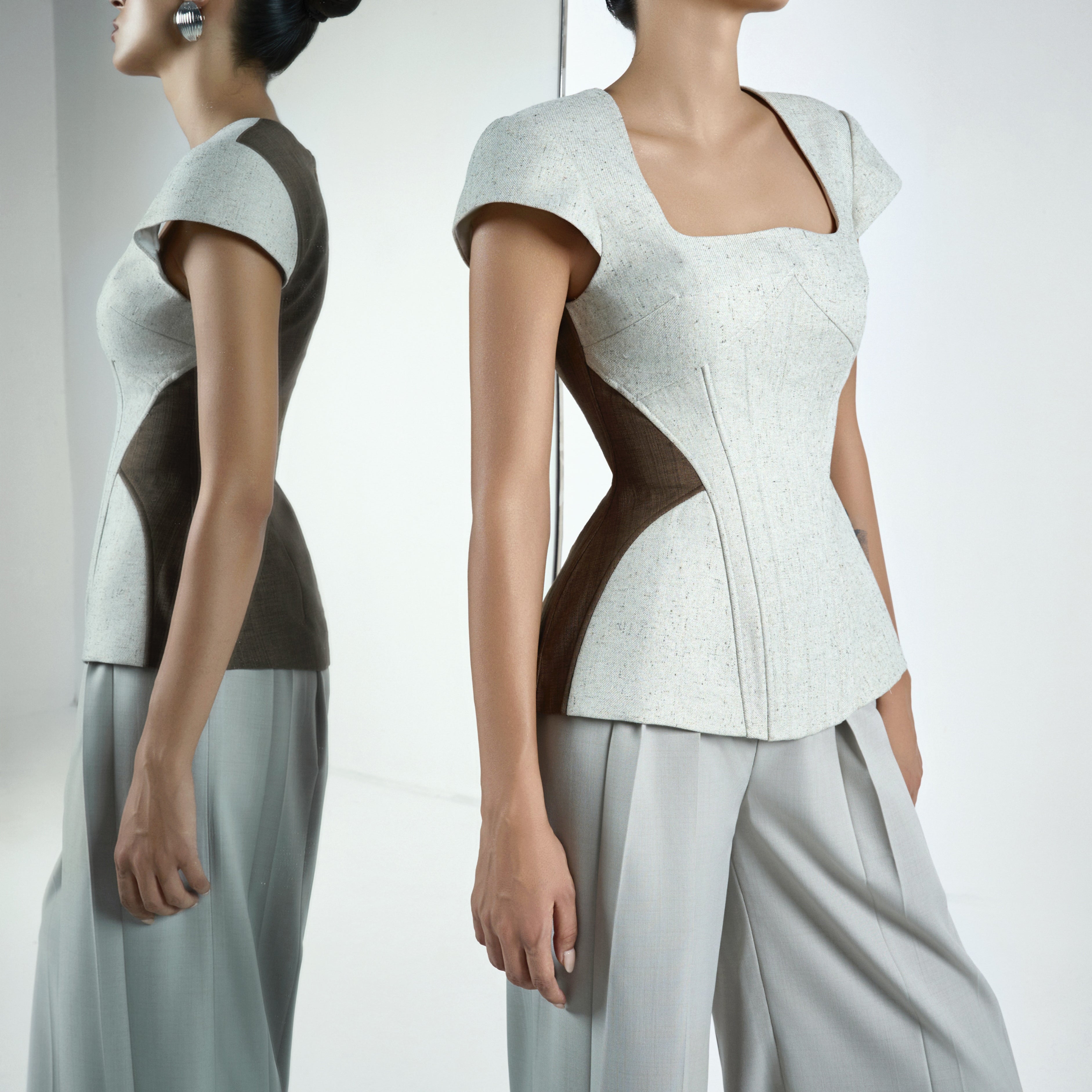 Lexi Hourglass Cap Sleeved Felt Top