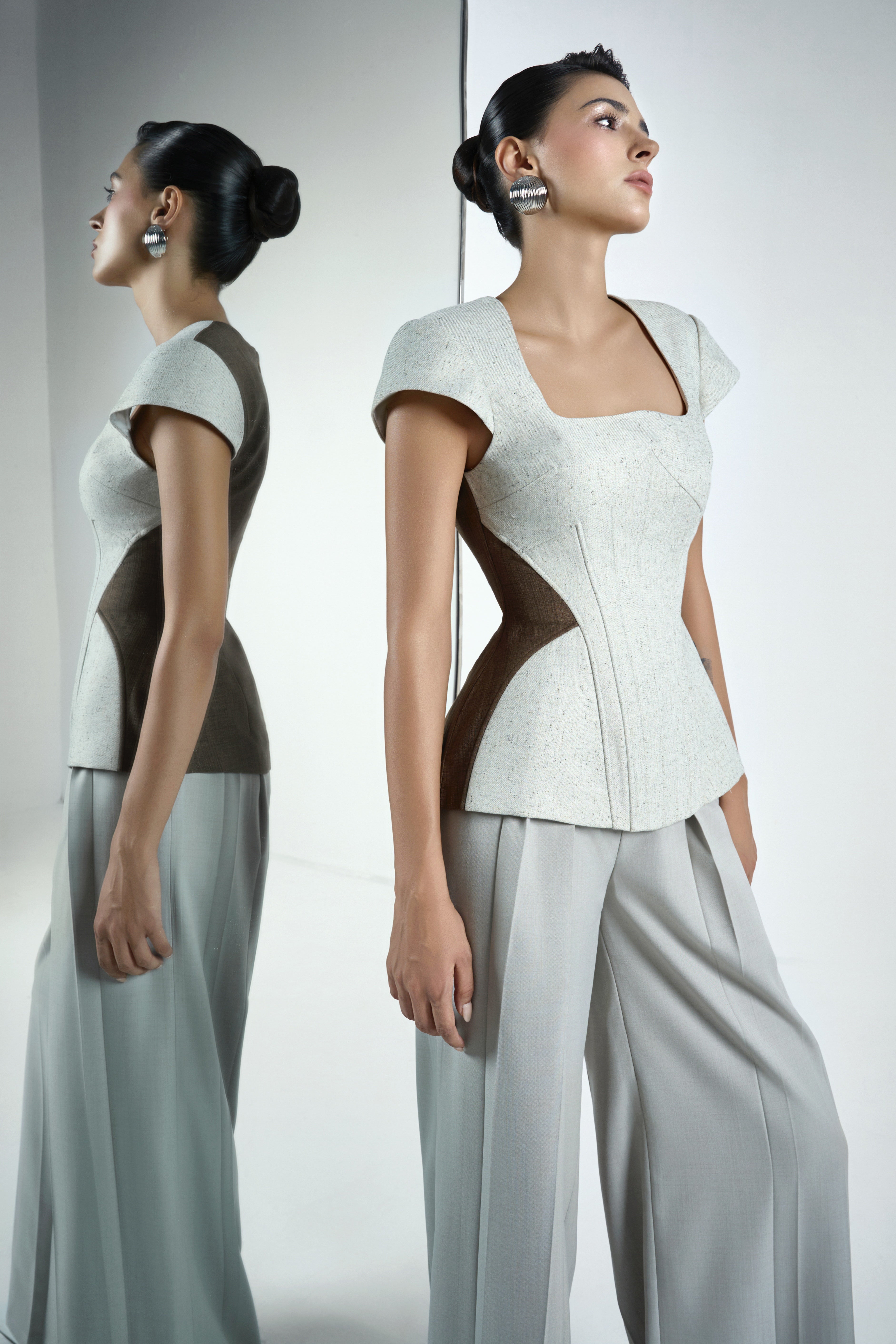 Lexi Hourglass Cap Sleeved Felt Top