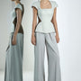 Vie Straight Draped Twill Floor Length Pants