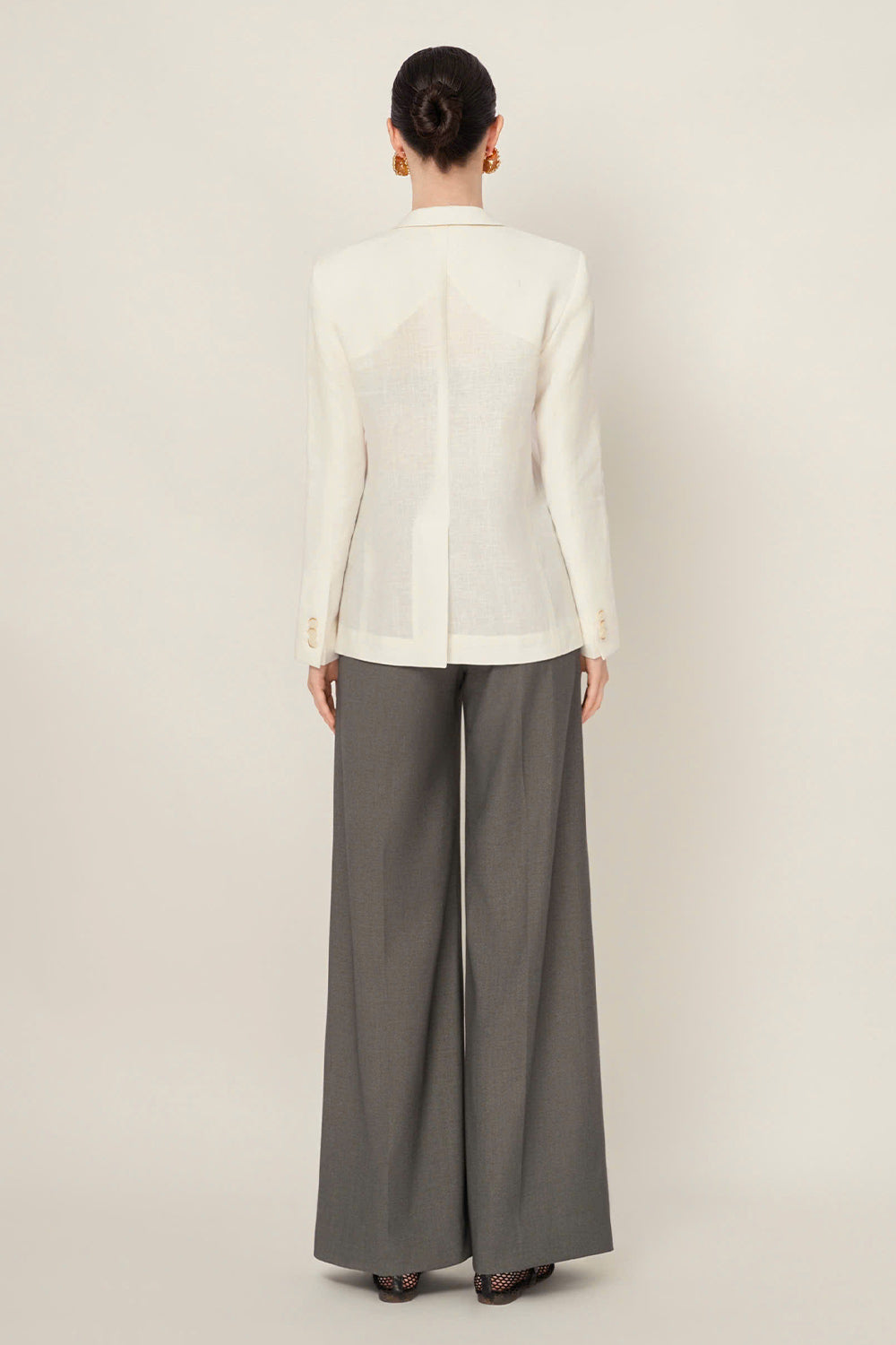 Velora Straight Ribbed Wool Blend Floor Length Pants
