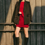 Cherie Straight Flap Pocket Taffeta Blazer
