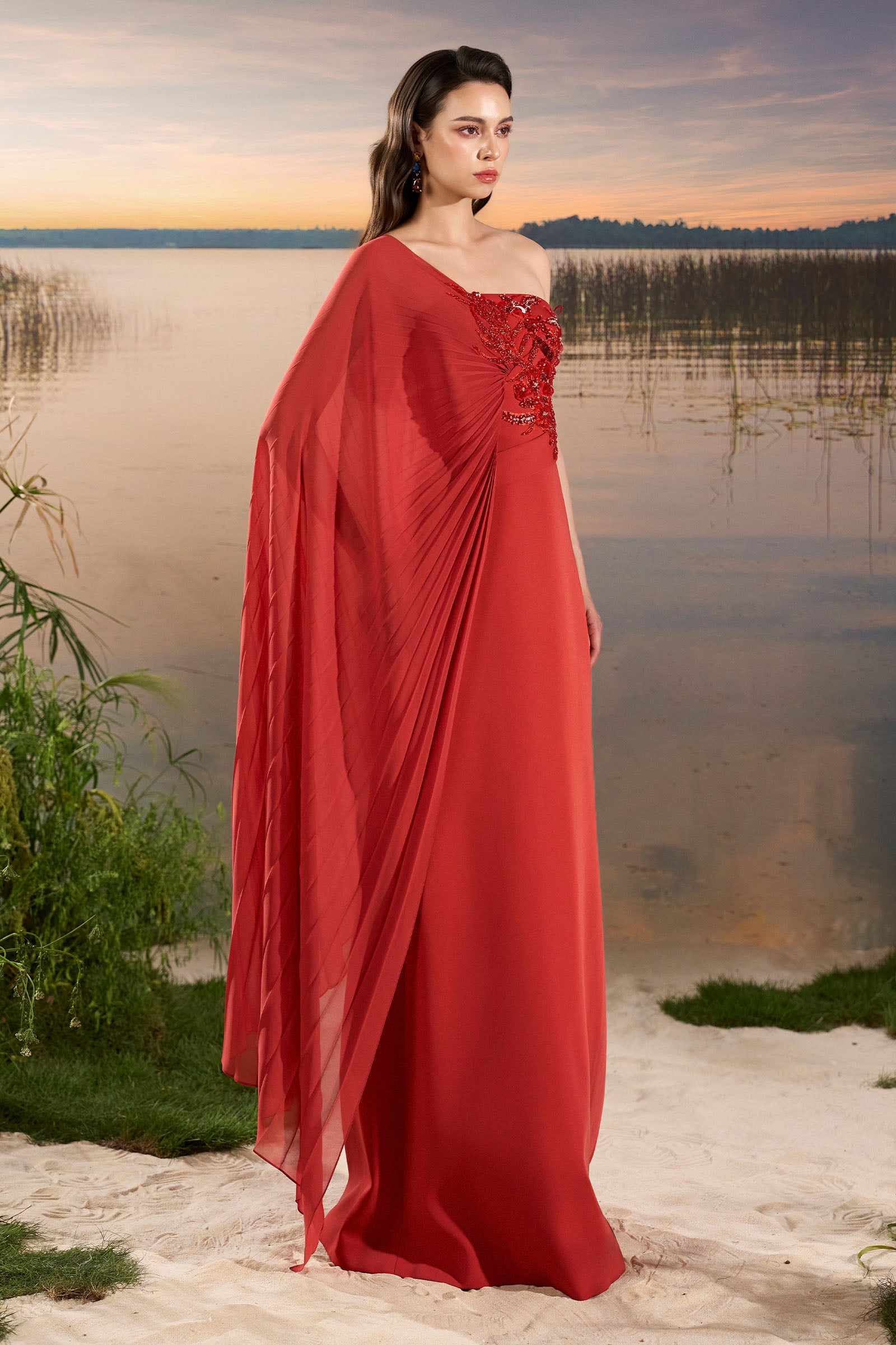 Orée One Shoulder Maxi Dress