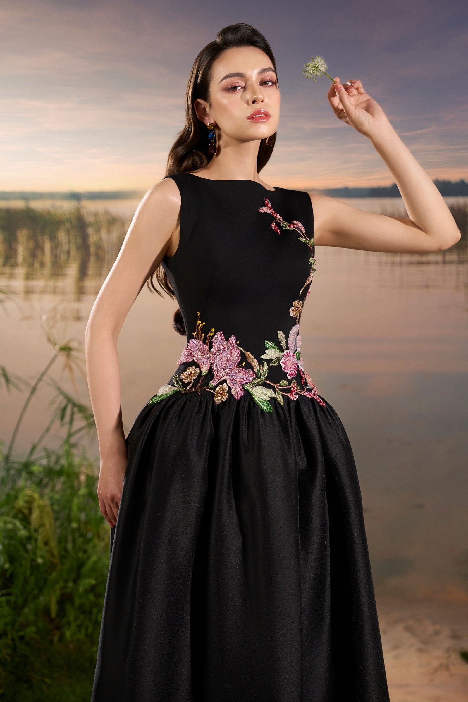 Freesia Embroidery Maxi Dress