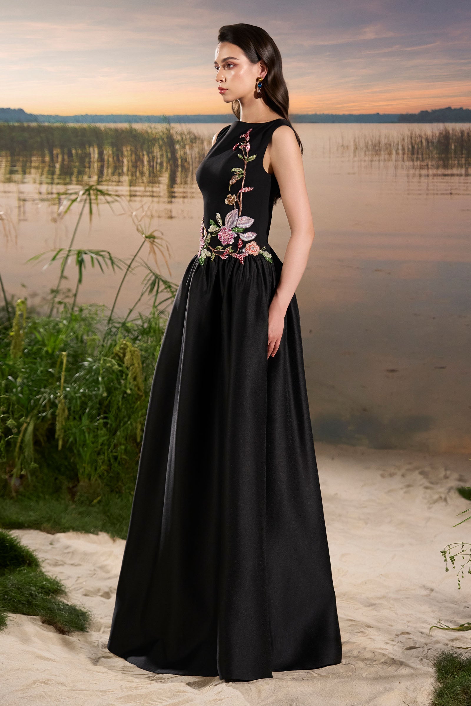 Freesia Embroidery Maxi Dress
