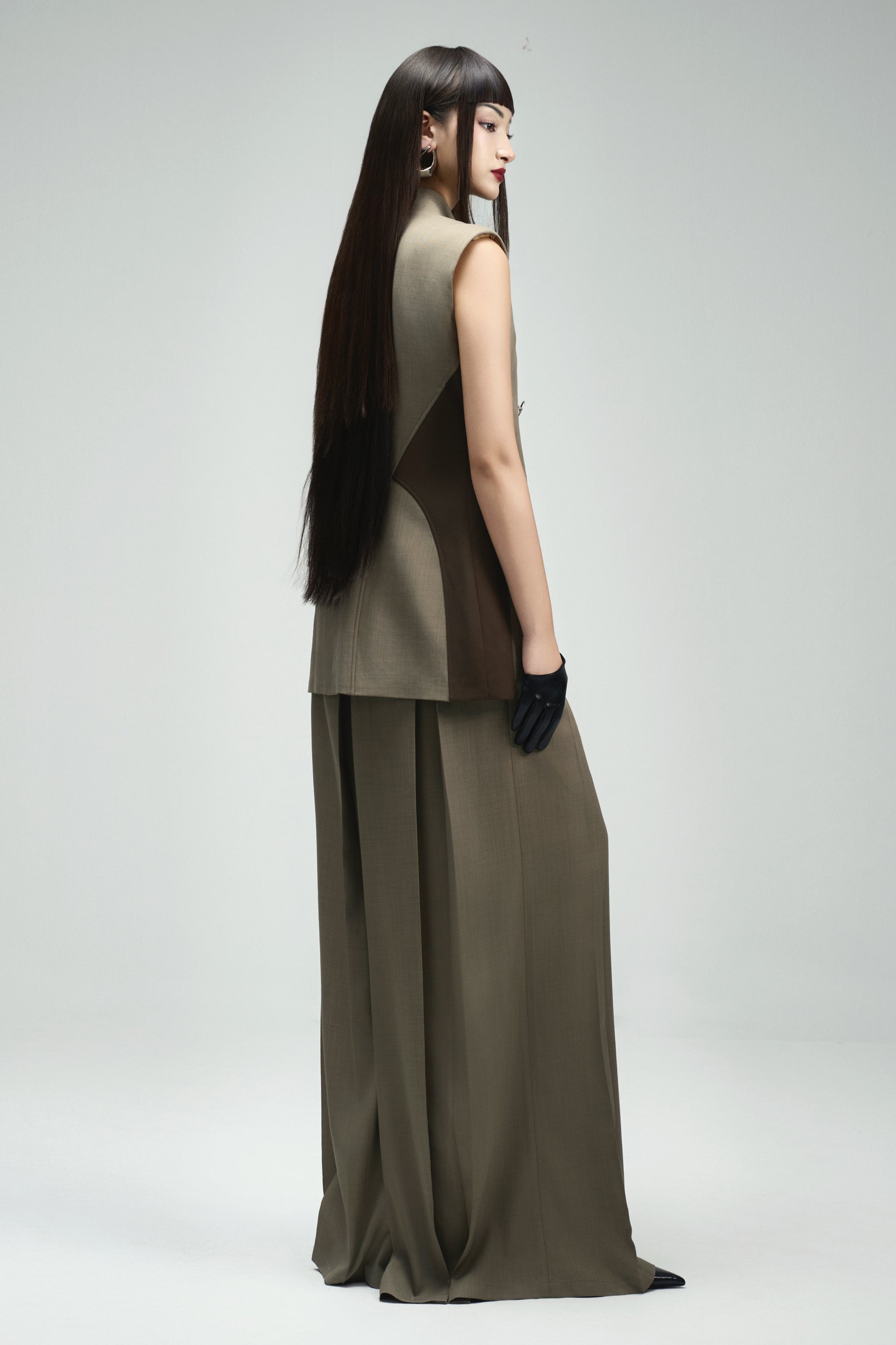 Van Straight Double Breasted Khaki Jacket