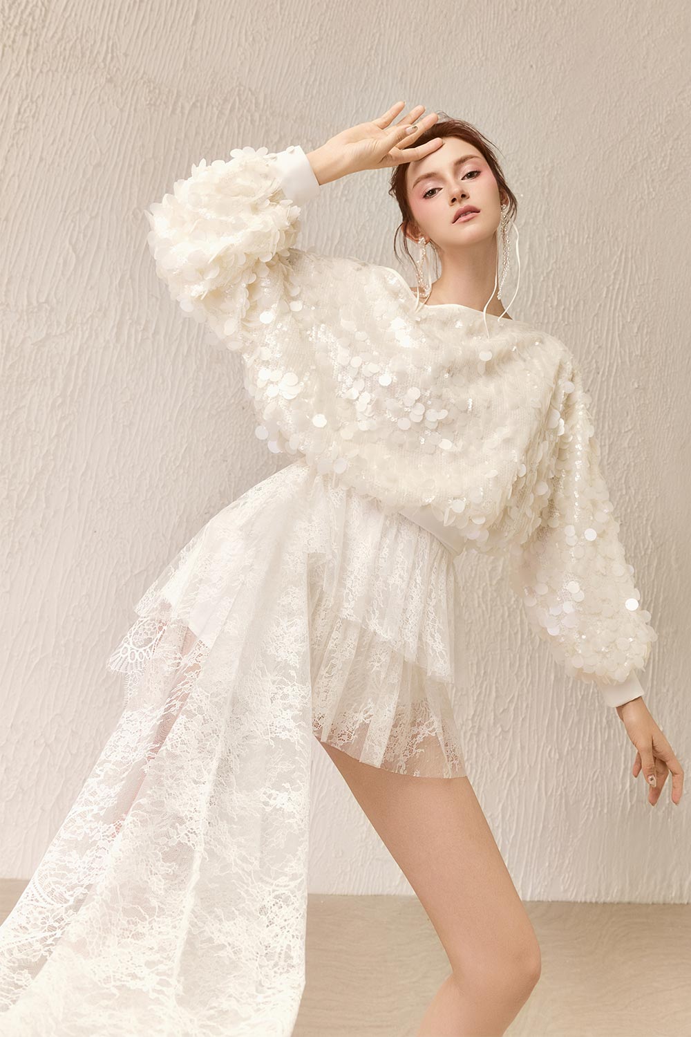 Aura Straight Diagonal Neck Mesh Top