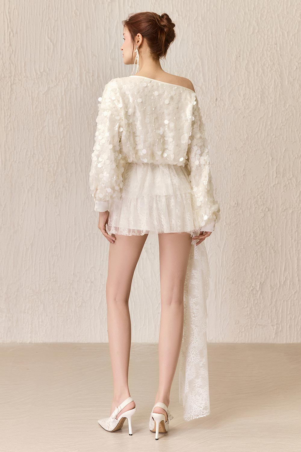 Aura Layered Extended Flap Lace Mini Skirt