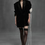Anabas Straight V-Neck Velvet Blazer