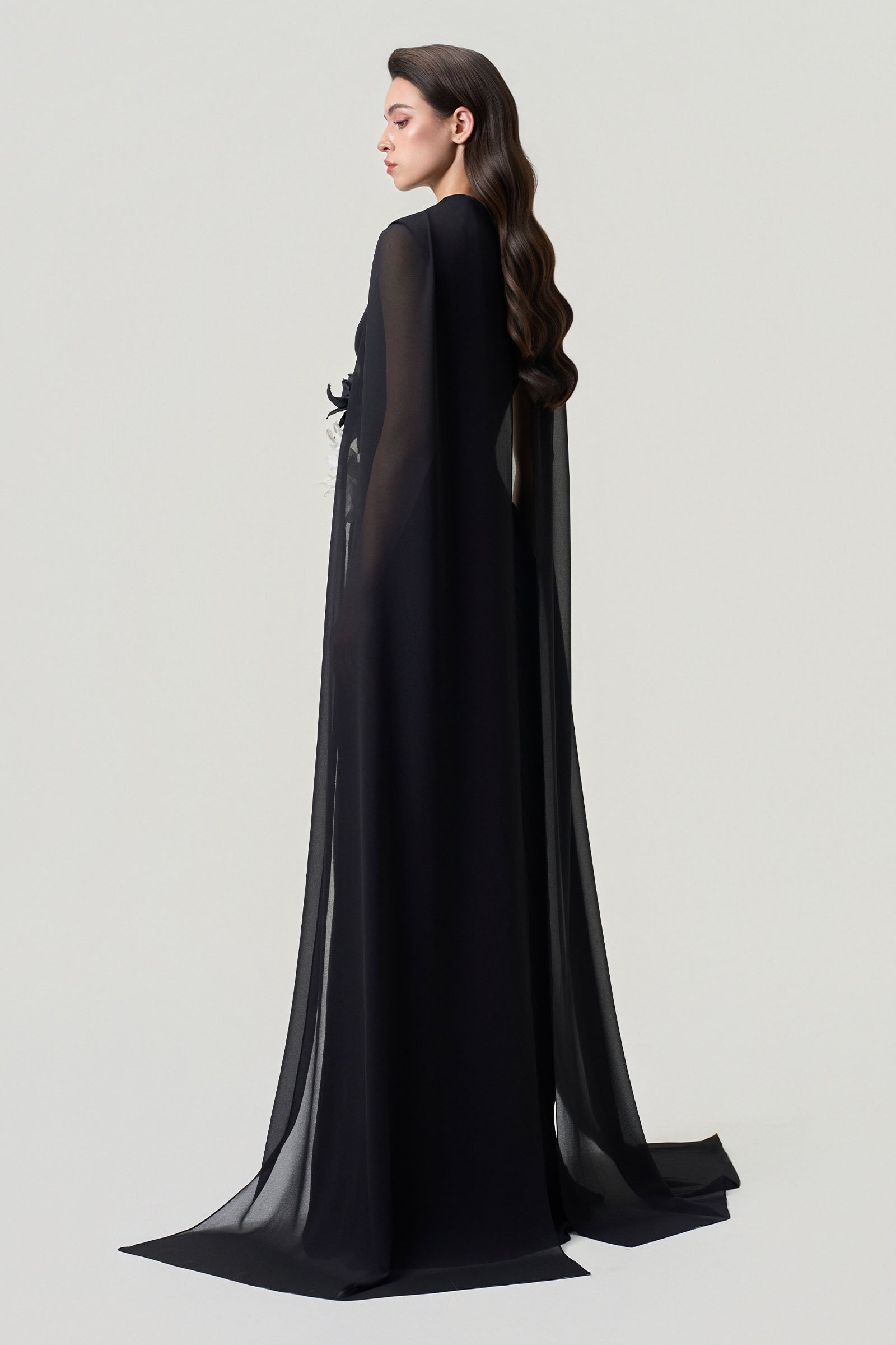 Oriel Cape Sleeve Maxi Dress