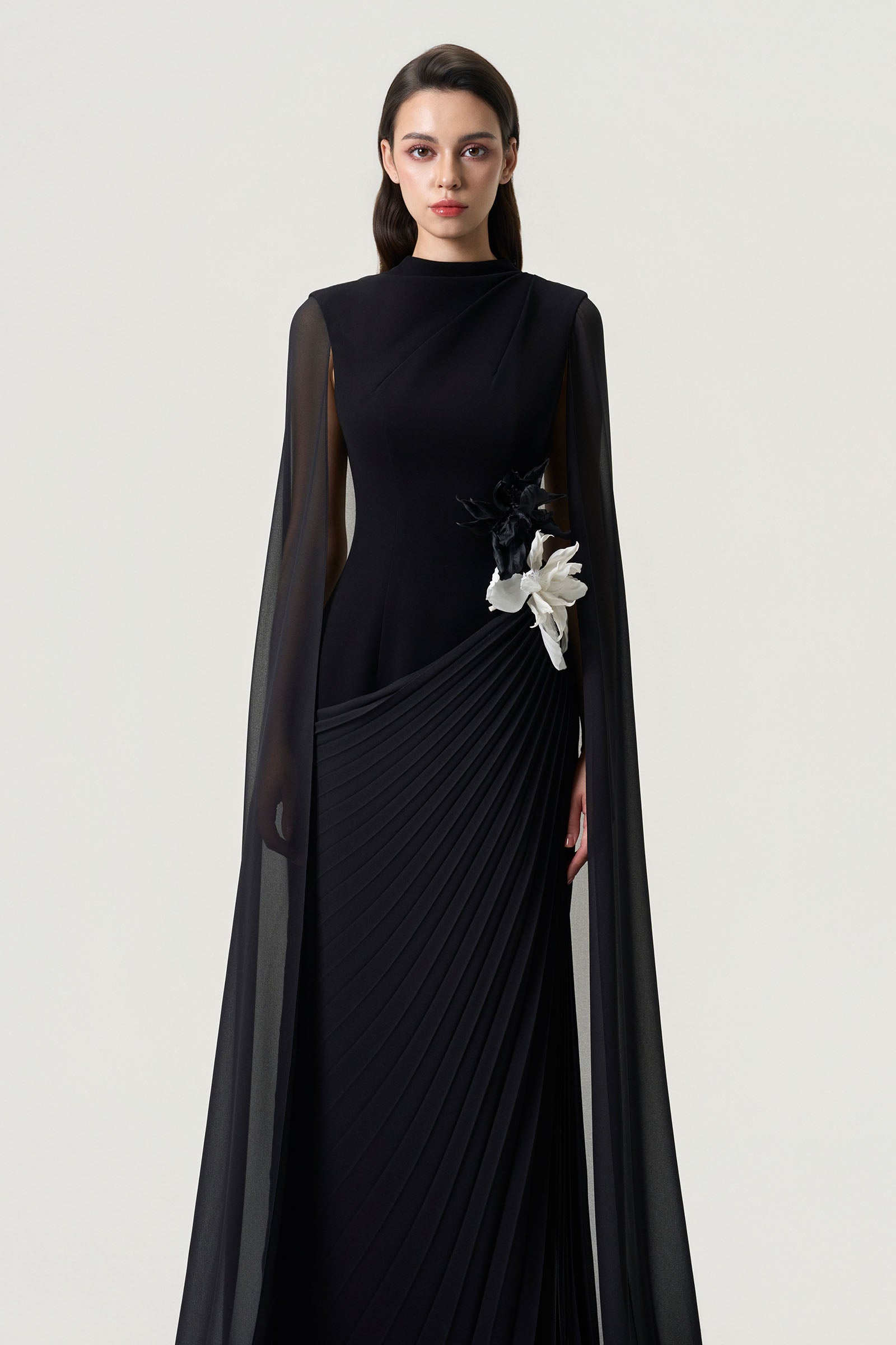 Oriel Cape Sleeve Maxi Dress
