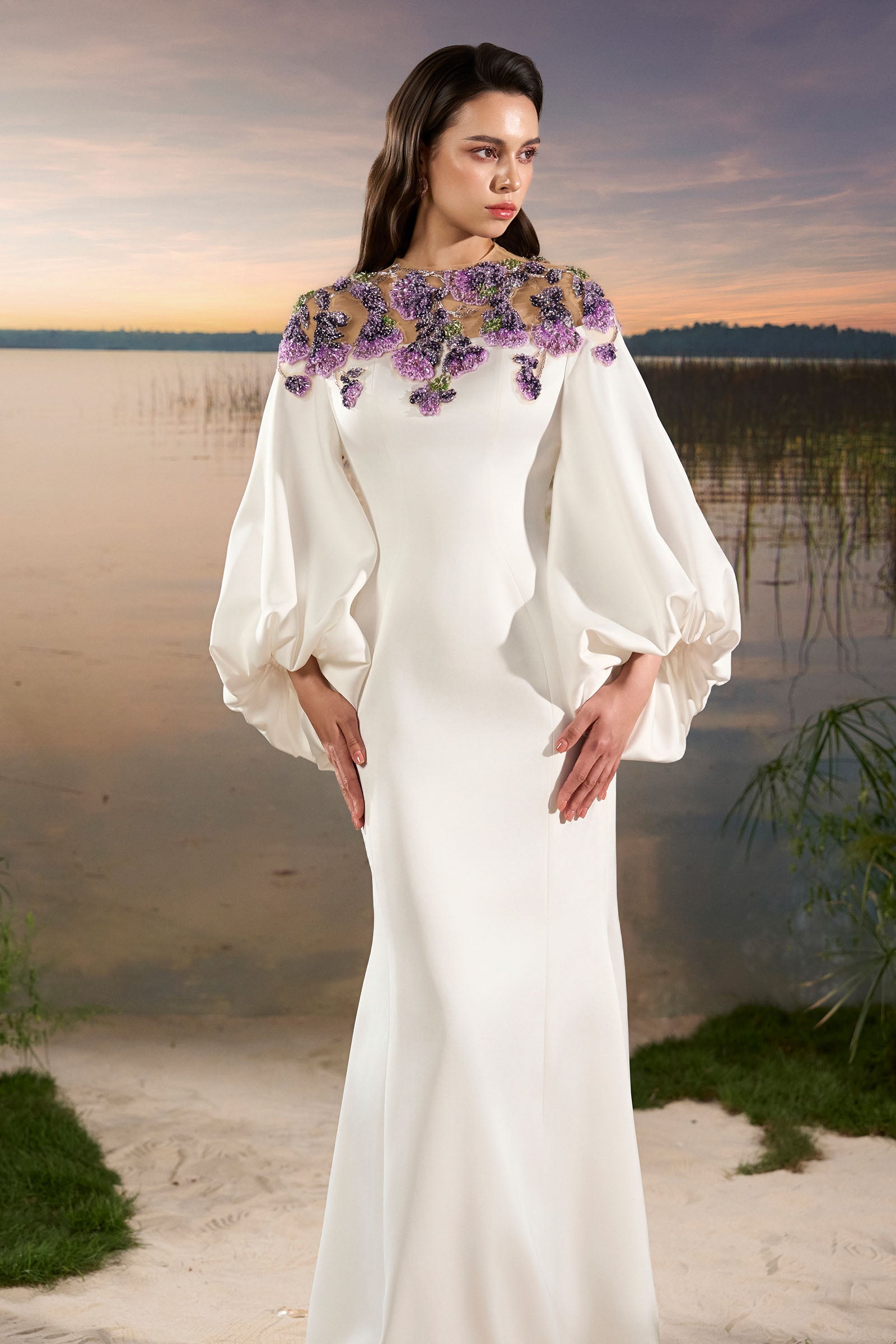 Seline Bishop Sleeve Maxi Dress