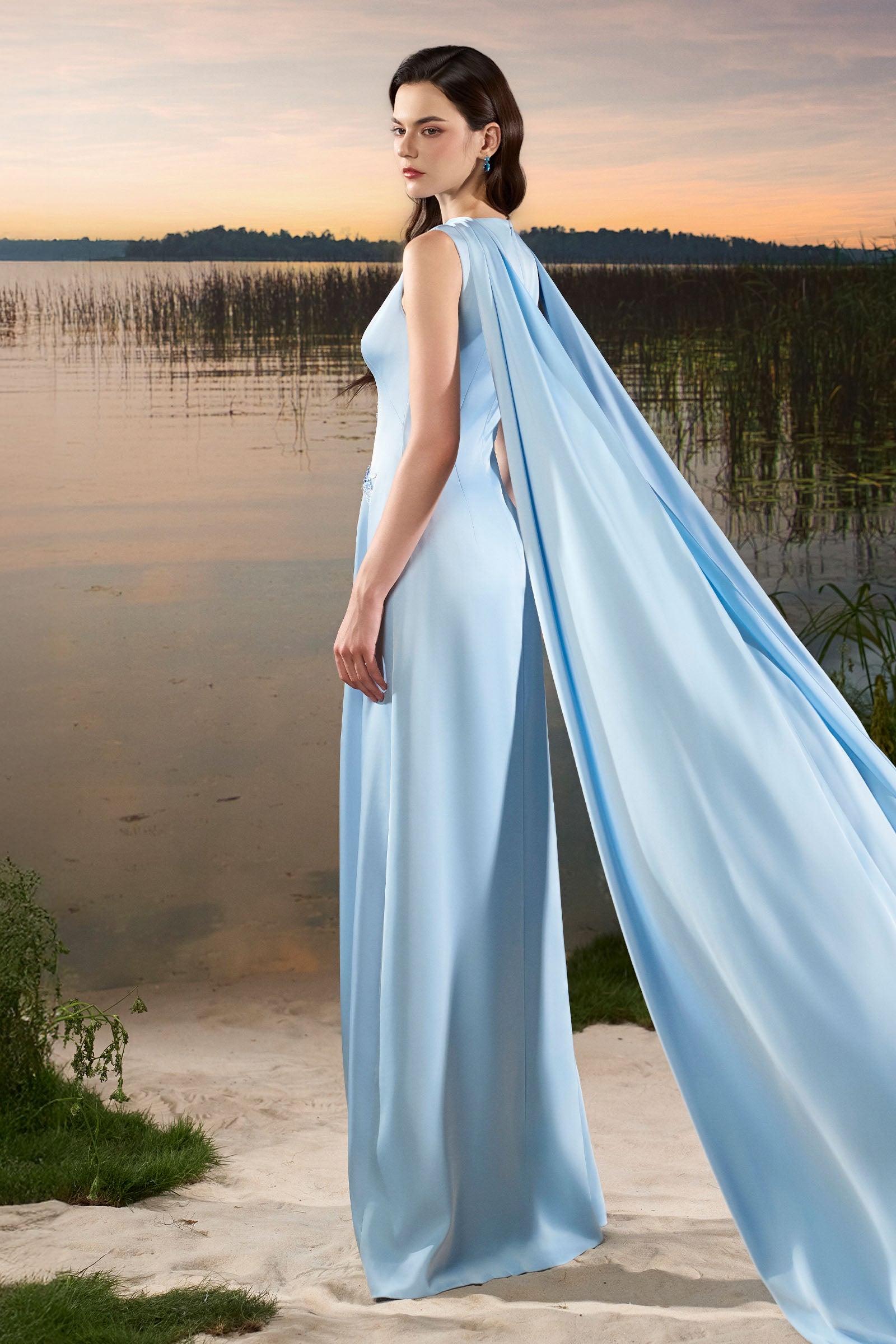 Orla Asymmetric Neck Maxi Dress