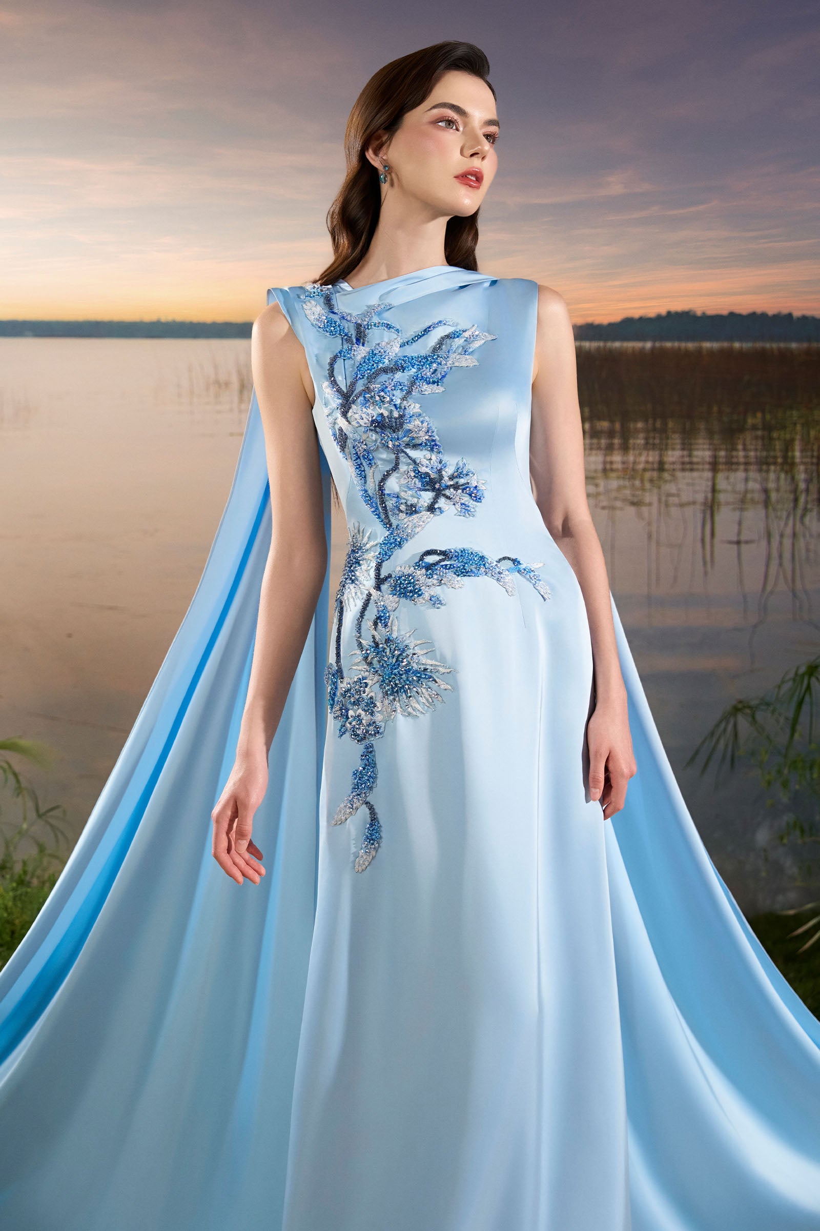 Orla Asymmetric Neck Maxi Dress