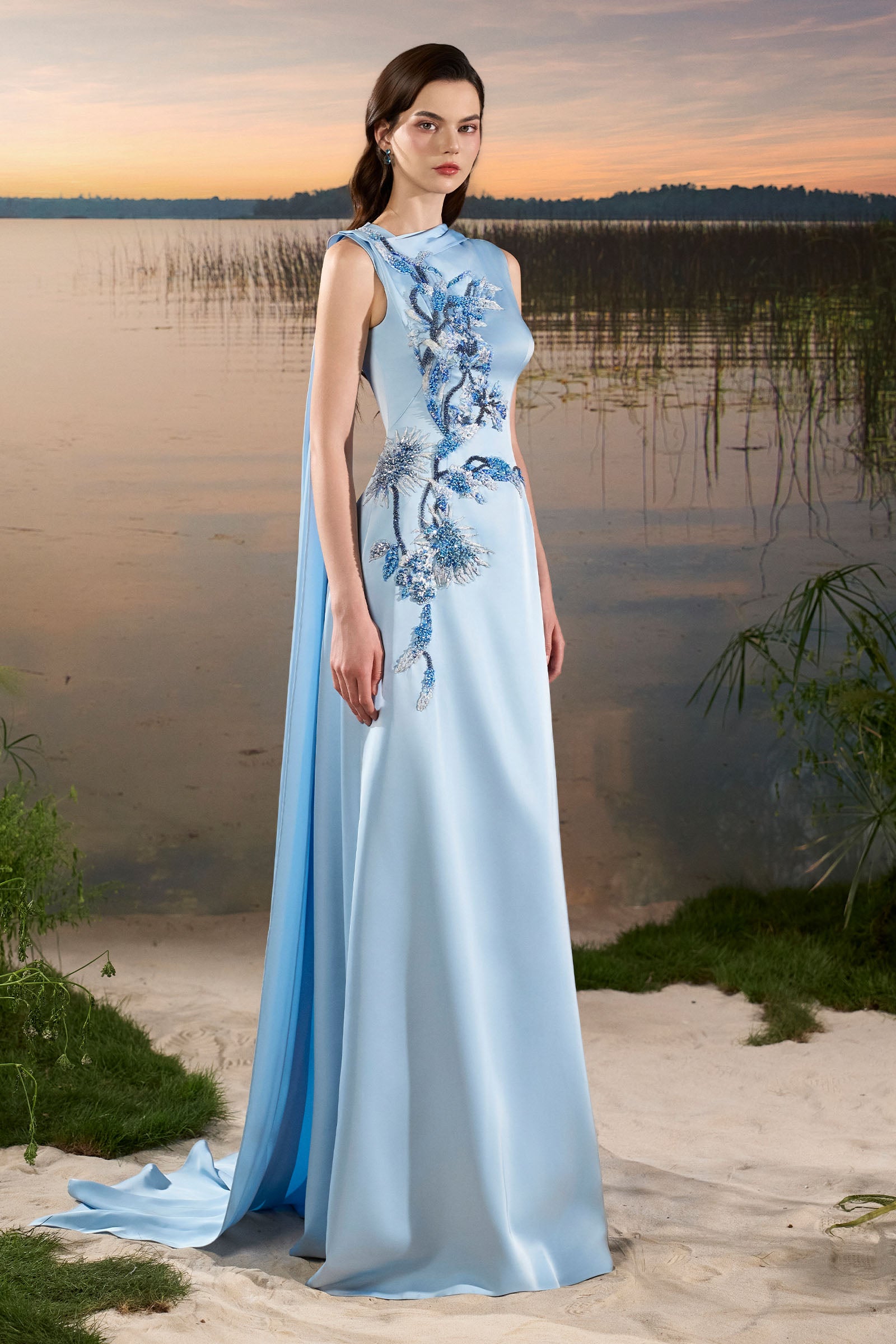 Orla Asymmetric Neck Maxi Dress