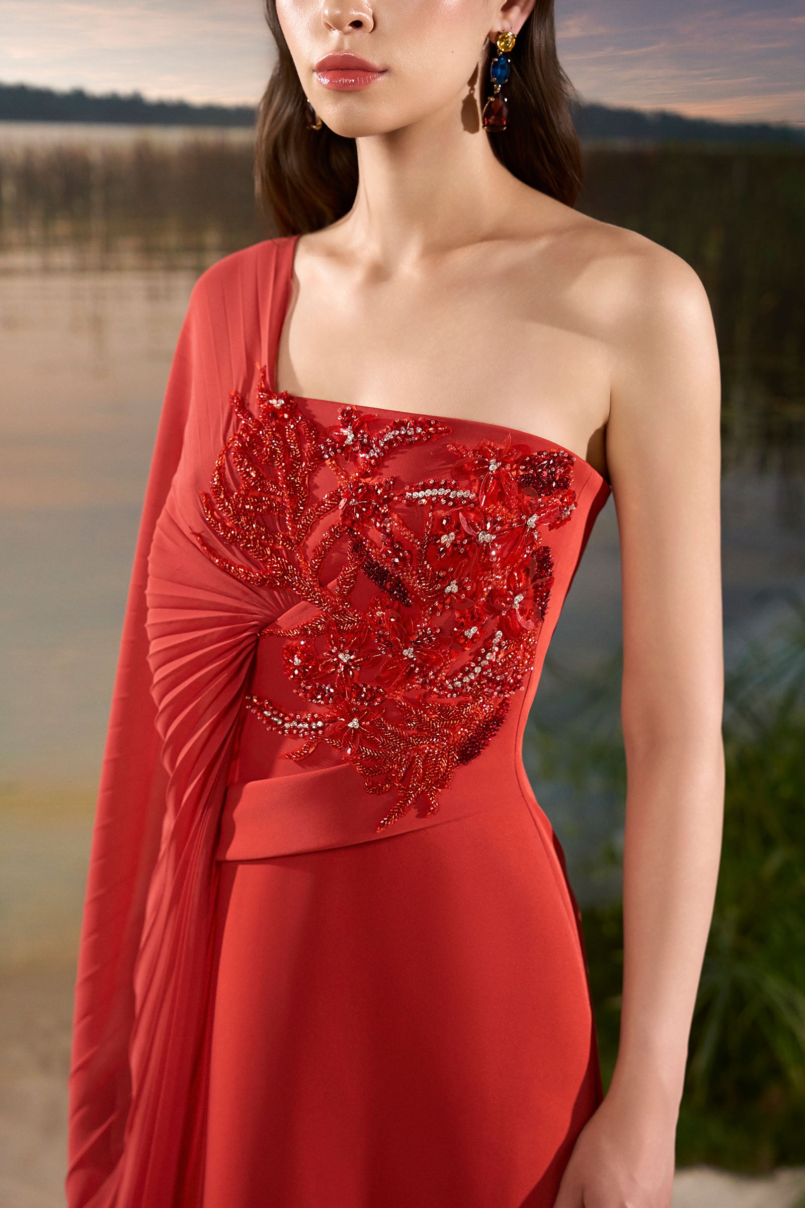 Orée One Shoulder Maxi Dress