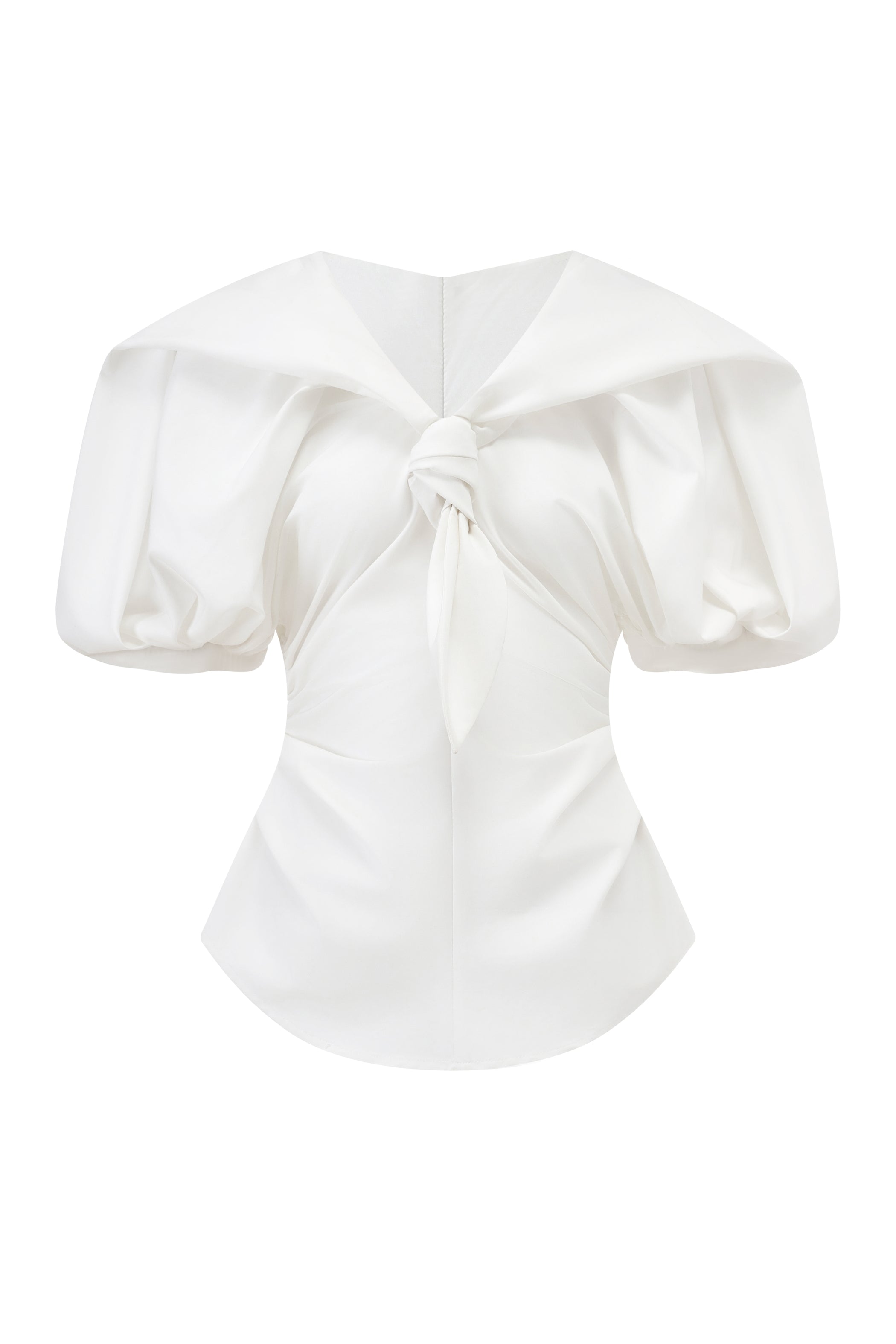 Melissa Peplum Puffy Sleeved Cotton Top