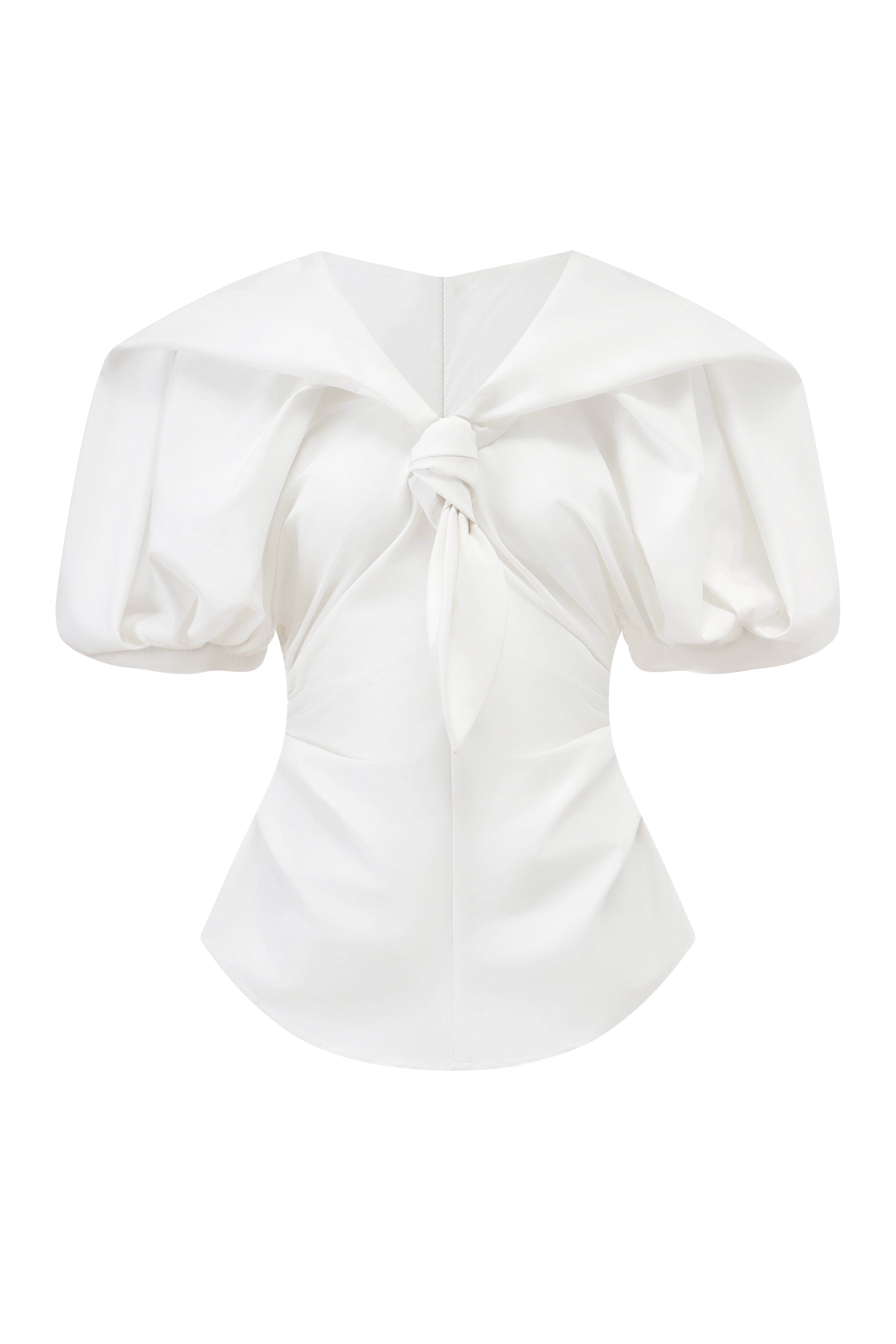 Melissa Peplum Puffy Sleeved Cotton Top