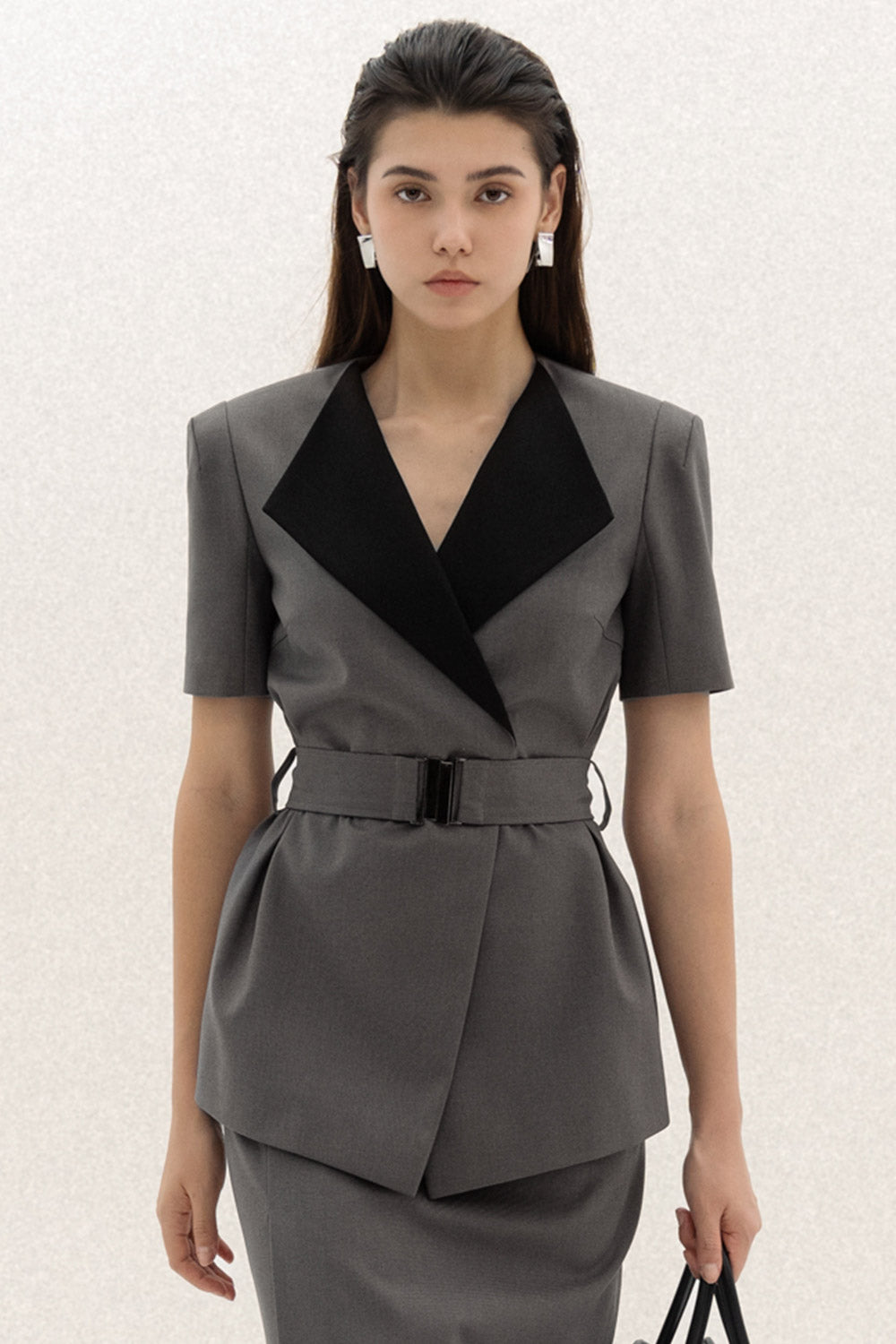 Madison Wrap V-Neck Polycotton Top