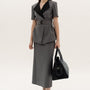 Eleanor Sheath Asymmetric Polycotton Midi Skirt