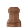 Soline Hourglass Straight Across Neck Leather Top
