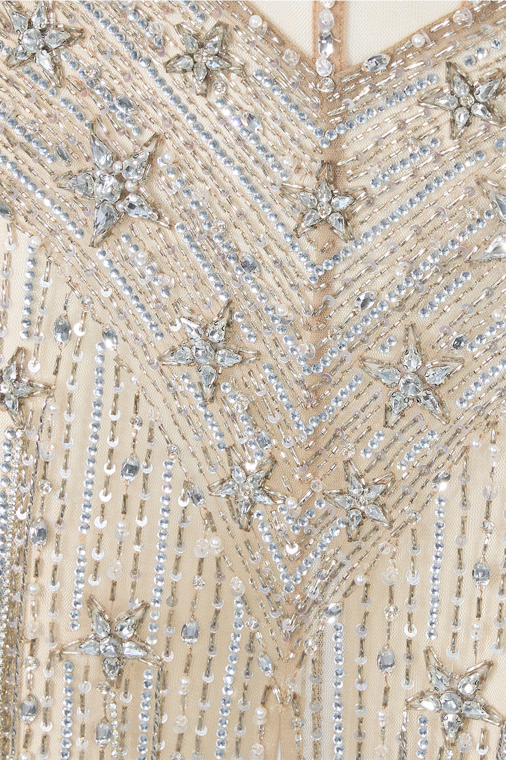 Briana Sheath Front Slit Mesh Floor Length Dress