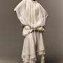 Felicia Blouson Boat Neck Organza Voile Midi Dress