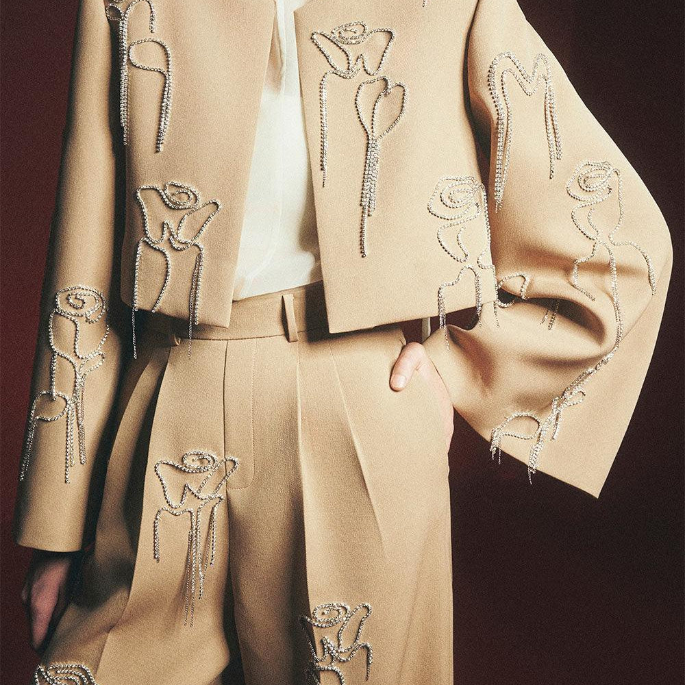 Avila Cropped Long Sleeved Polyester Jacket