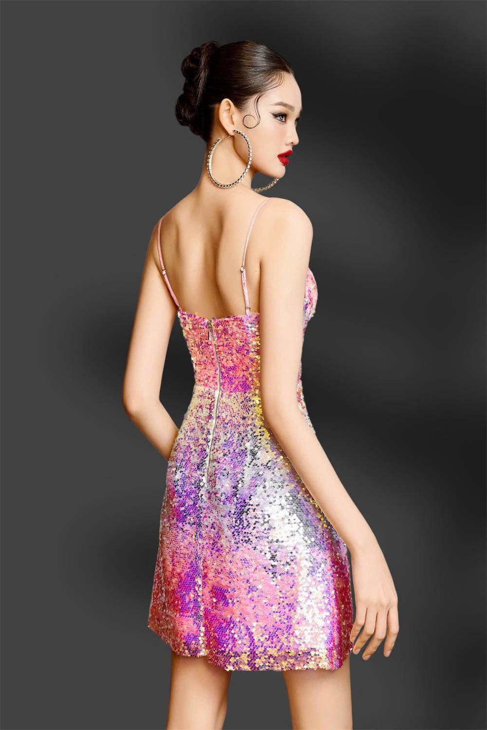 Mirage Night A-line Spaghetti Strap Sequin Mini Dress