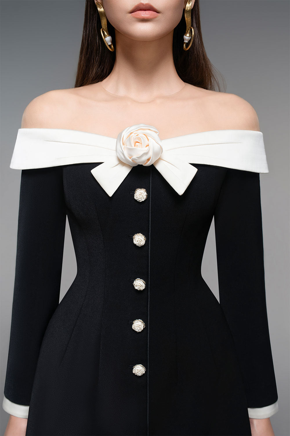 Rosey A-line Illusion Neck Polycotton Mini Dress