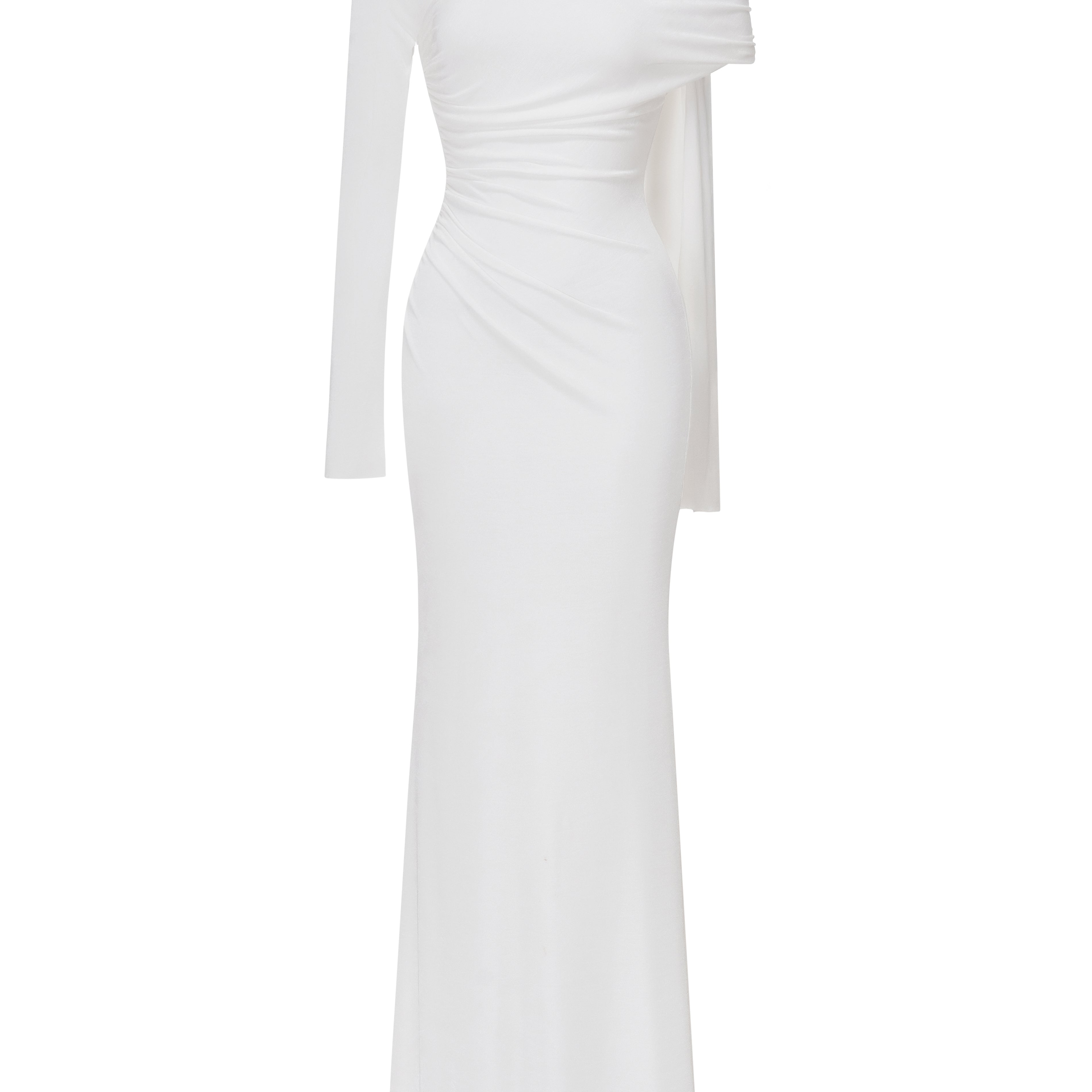 Elies Asymmetric Sleeve Maxi Dress