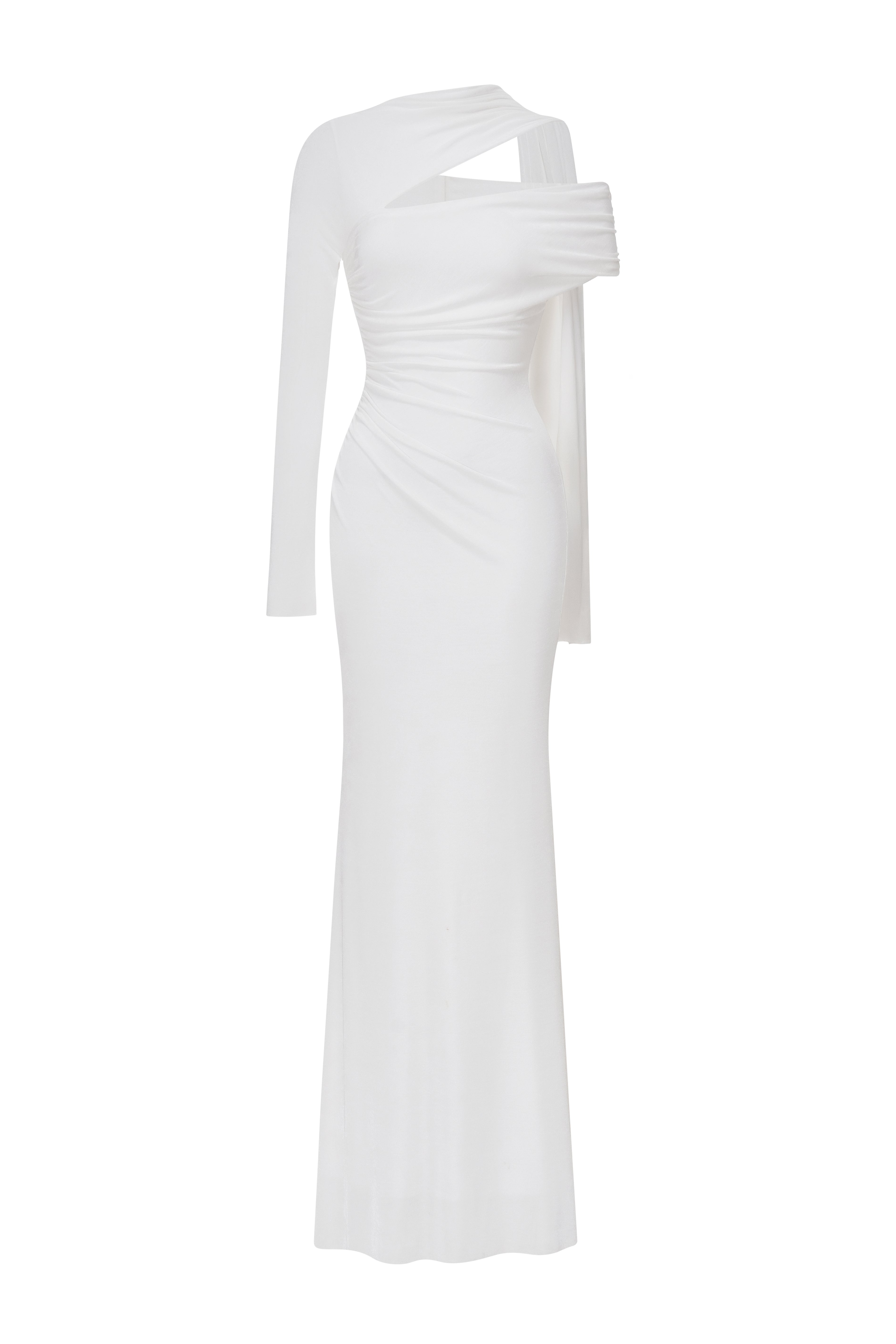 Elies Asymmetric Sleeve Maxi Dress