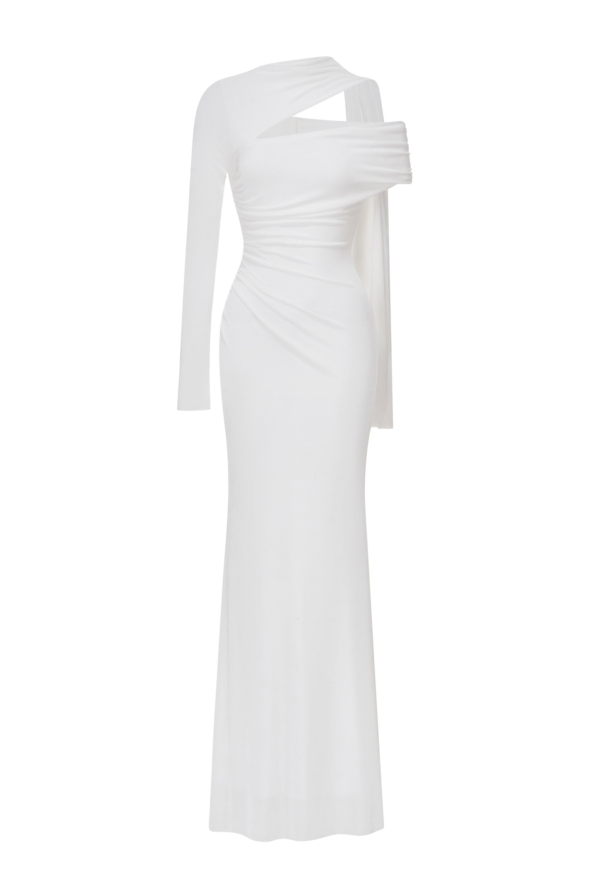 Elies Asymmetric Sleeve Maxi Dress