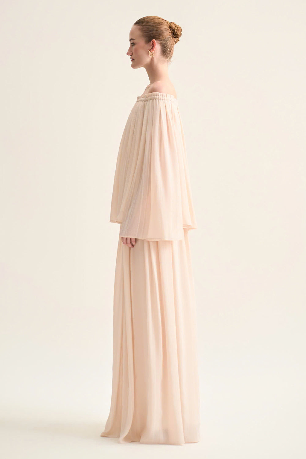 Women's Alba Flared Gathered Chiffon Maxi Skirt S/M/L/Customize Pink Nude/Brown MEAN BLVD Pink Nude / Customize Women's Alba Flared Gathered Chiffon Maxi Skirt S/M/L/Customize Pink Nude/Brown MEAN BLVD Pink Nude / Customize