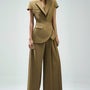 Margot Hourglass Cap Sleeved Crinkle Crepe Blazer