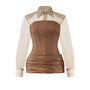 Soline Hourglass Collared Neck Leather Set