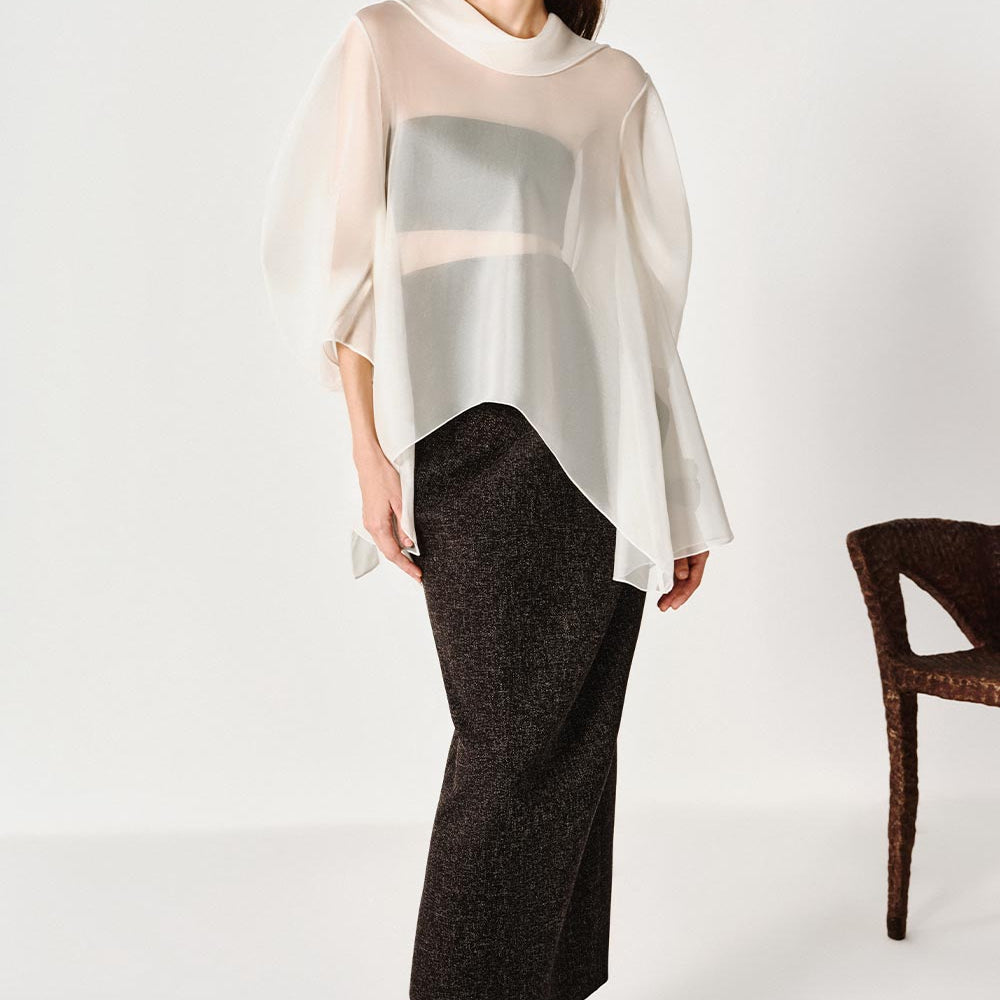 Allison Strapless Cut-Out Tweed Ankle Length Dress