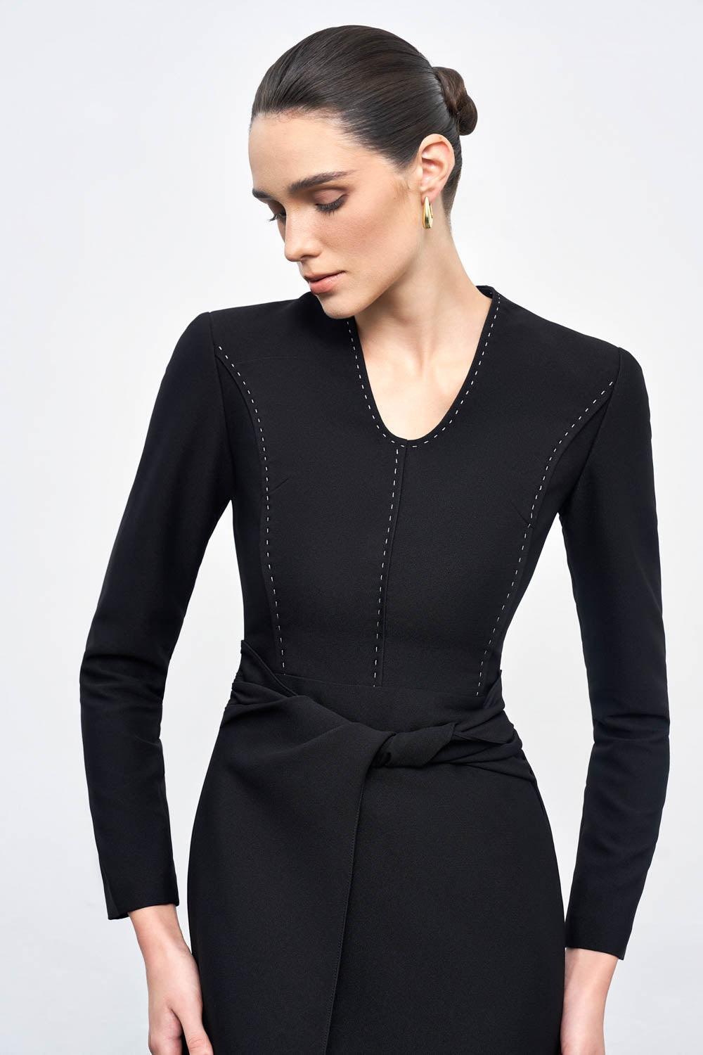 Aella Sheath Twisted Cotton Blend Midi Dress