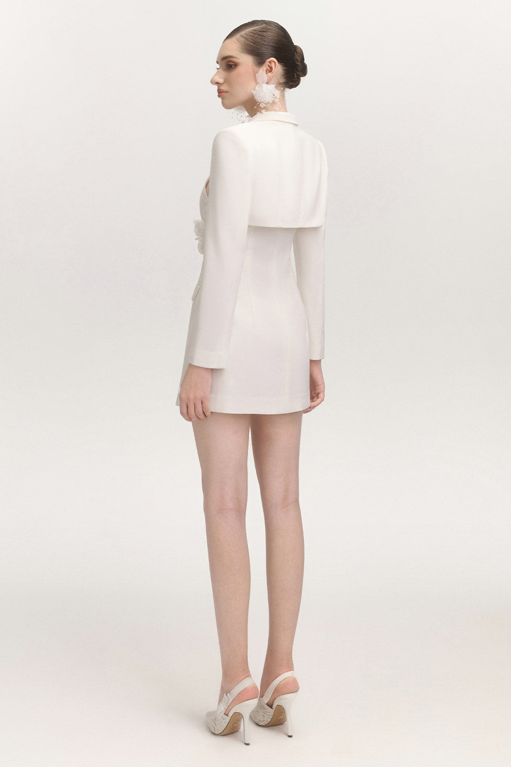 Oval A-line V-Neck Cotton Blend Mini Dress