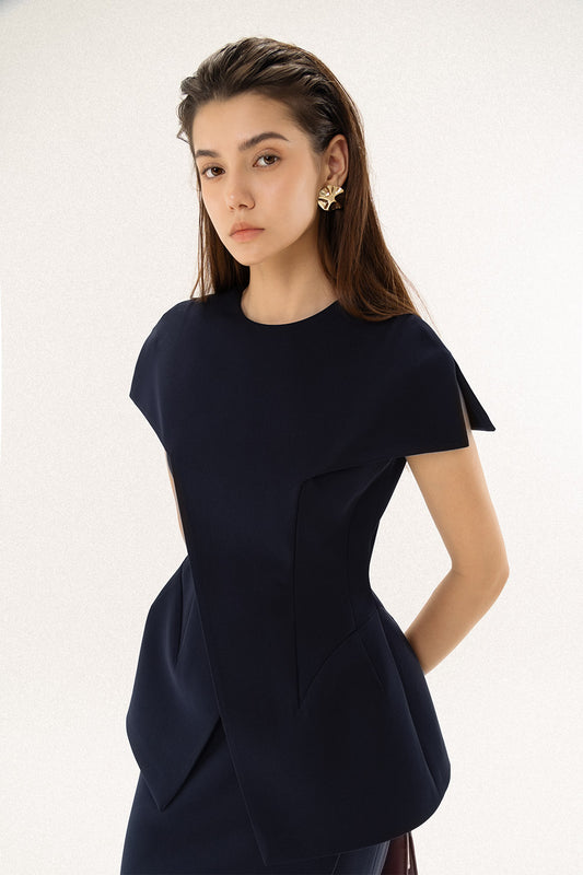 Beyon Peplum Split Sleeved Polycotton Top