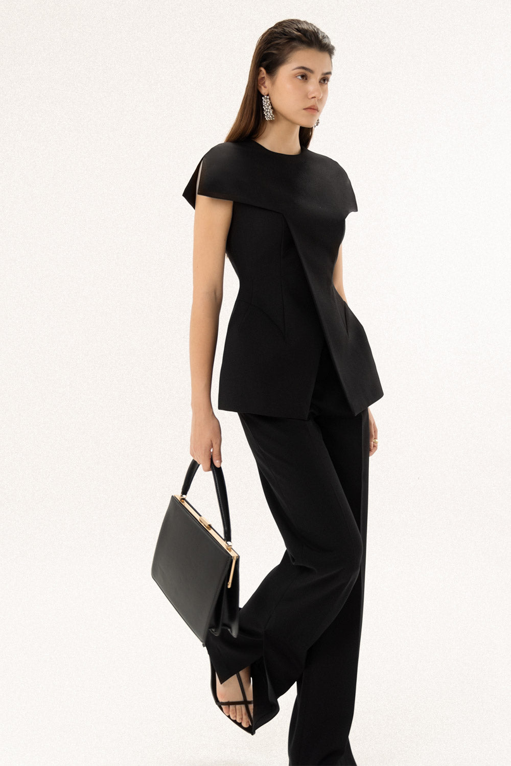 Patia Straight Ribbed Polycotton Floor Length Pants